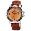 2015 brown leather strap band watch best selling new high quality